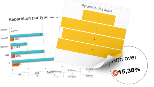 Exemples graphique du tableau de suivi RH gratuit