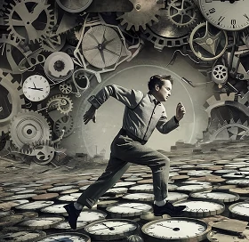 Apprivoiser le temps homme court sur des montres sagesse du temps1