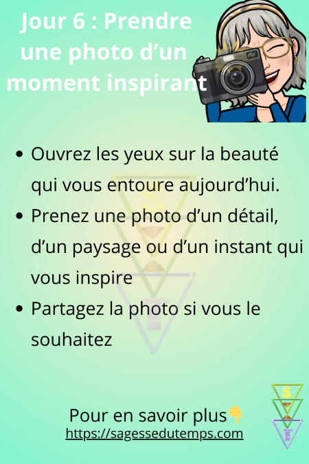 Jour 6 du défi 28 jours de sagesse et de bien être. Ouvrez les yeux sur la beauté qui vous entoure. Prenez une photo d'un détail d'un paysage, d'un moment de bonheur. Partagez la photo si vous le souhaitez uniquement