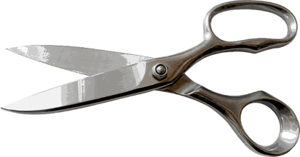 Cheveux blanc big chop symbolisé par un ciseau