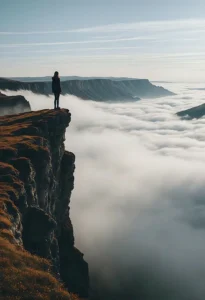 Le deuil blanc : Comment Faire face à une absence présente 3 Deuil blanc femme face a une falaise