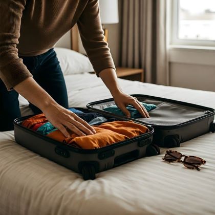 Rebondir après 50 ans : en Finir avec les Préjugés, Miser sur l’Expérience 7 mains qui préparent une valise posée sur le lit