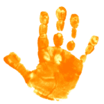 Empreinte main orange