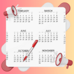 Congé menstruel ménopause illustration d'un calendrier pour suivre les cycles sans case cochée pour l'absence de menstruations
