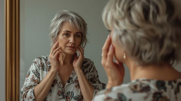 Femme senior prenant soin d'elle, illustrant la lutte contre l'auto-âgisme et l'importance de l'estime de soi