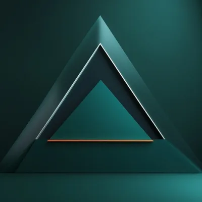 Triangle en relief avec triangle à l'intérieur symbolique de l'élévation, de la transmission