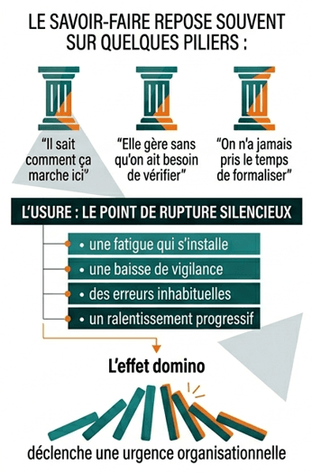 infographie usure invisible et effet domino