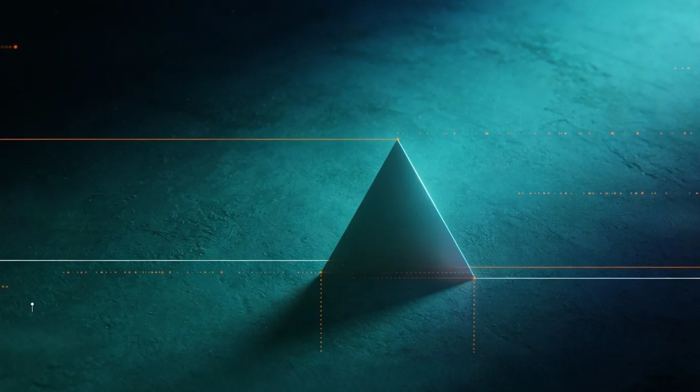 espérance semer l'espoir symbolisé par un triangle sous une lumière de projecteur
